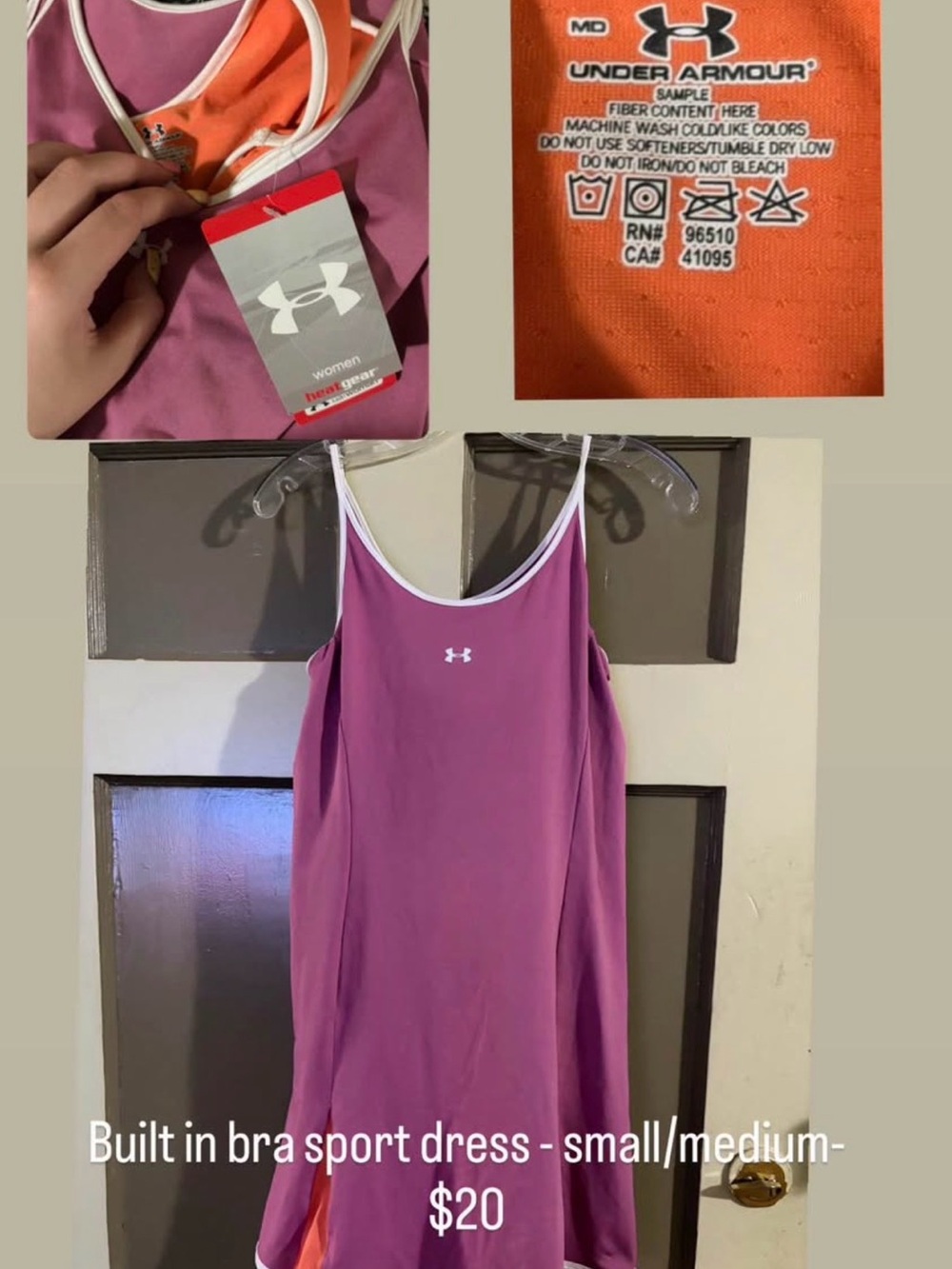 Under Armour Purple Sports Dress with Orange Trim